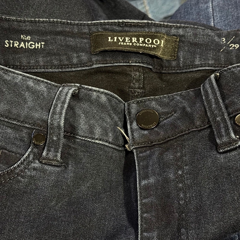 Liverpool The Straight Jeans Womens 8/29 Dark Wash Denim Casual Classic Pants
